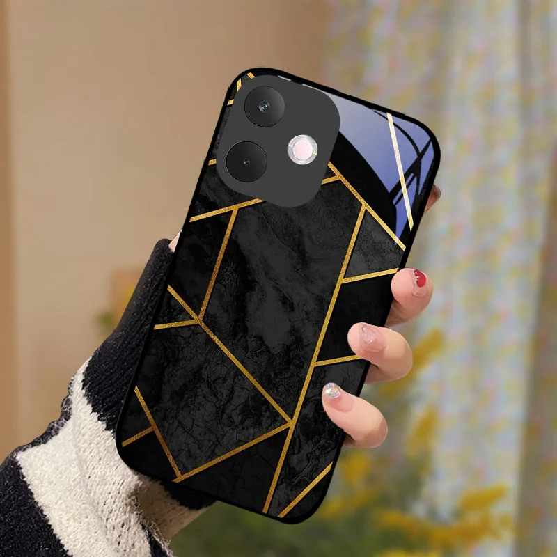 ل ممن لهم A5 برو 5G حافظة من الزجاج المقسى حالات الهاتف ل ممن لهم A 5 A5Pro فوندا للصدمات الغطاء الخلفي حامي الكاميرا CPH2695 6.67"