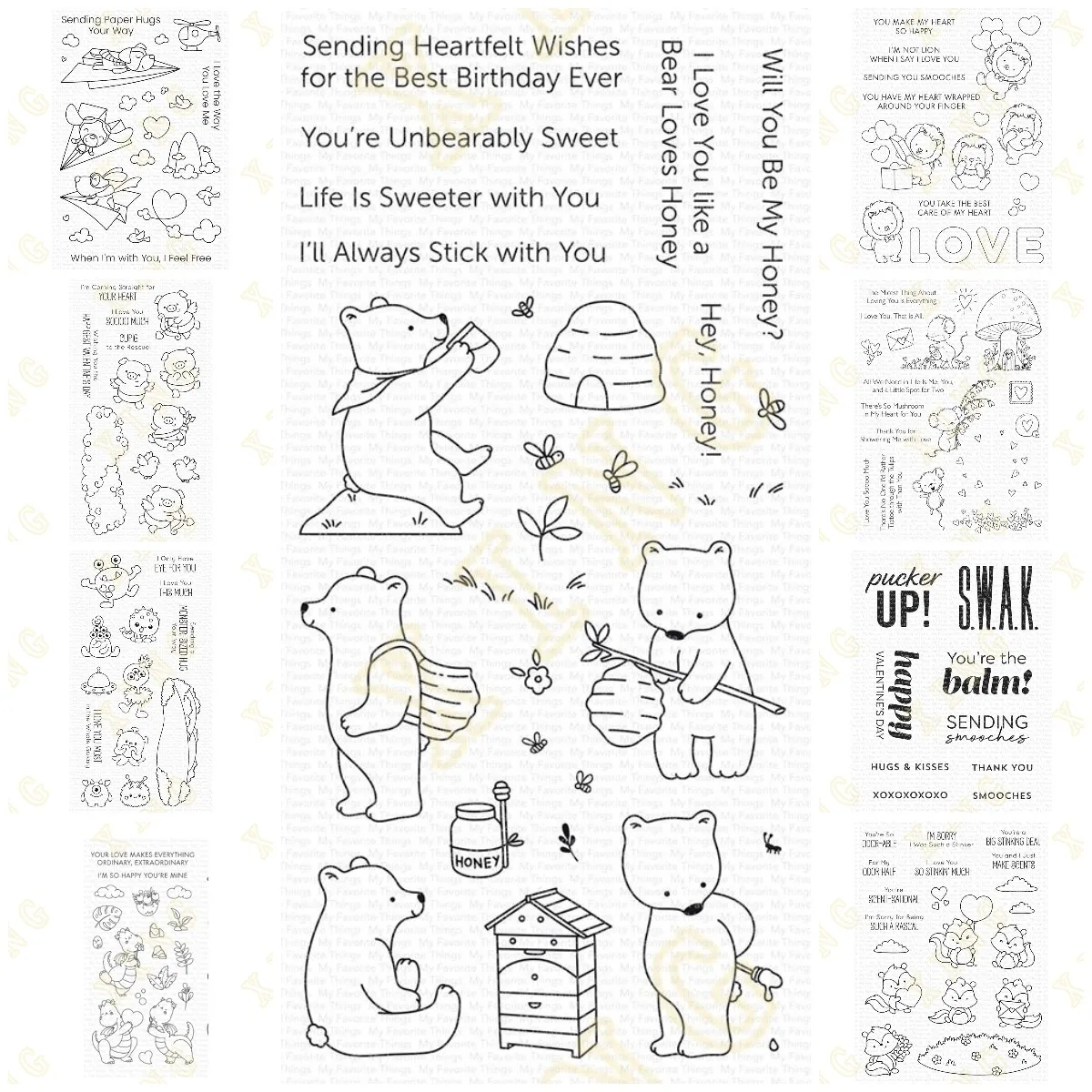 

Clear Stamps and Metal Cutting Dies Sets for DIY Craft Making Greeting Card Scrapbooking Valentine's Day Love Unbearably Sweet