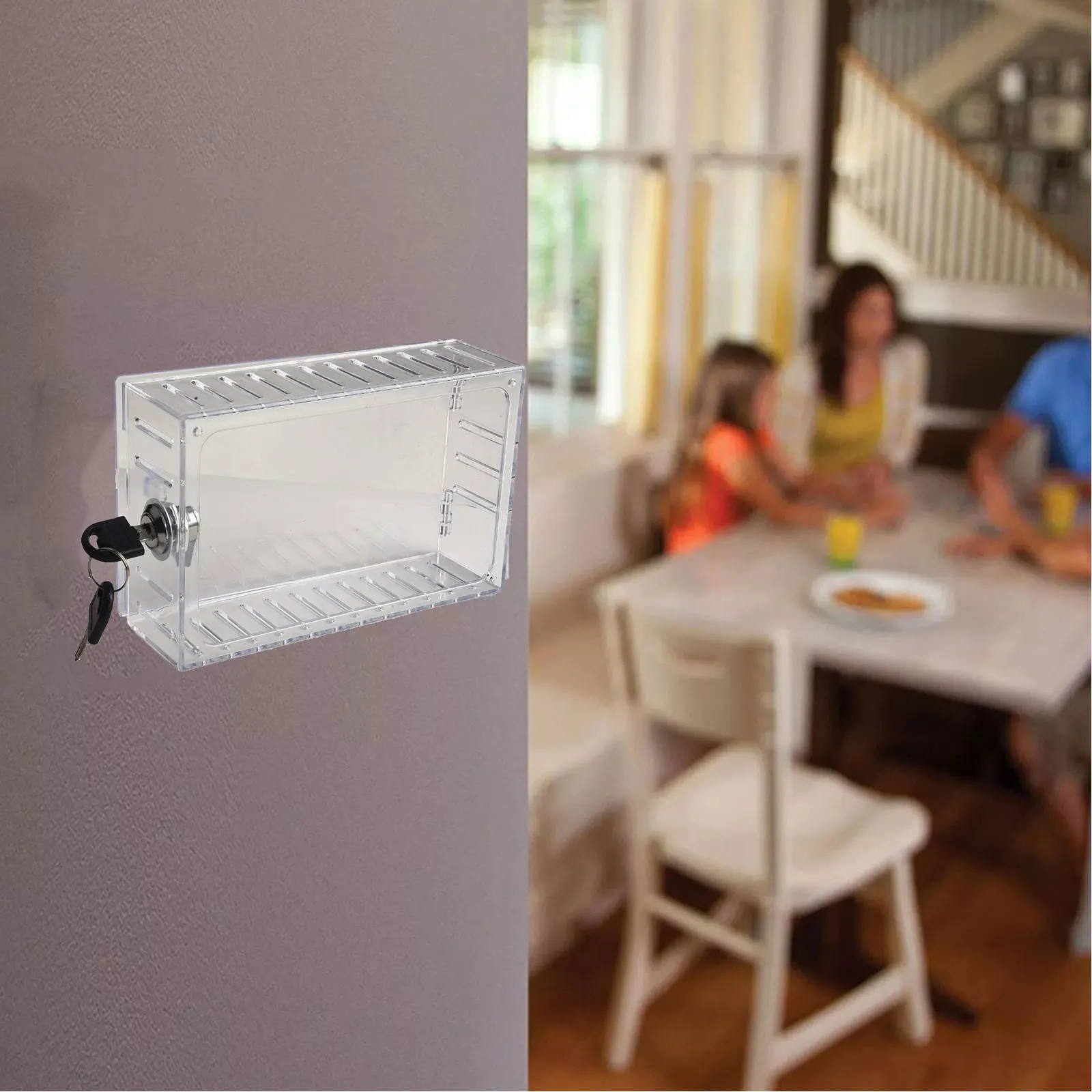 Clear Thermostat Box 20*12*5.7cm Combination for Lock Box for versatile Use Clear And Transparent Combination Lock Design Office