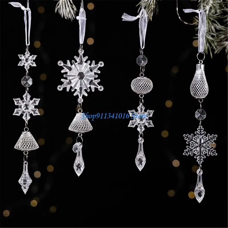  Transparent Acrylic Christmas Tree Ornament Shatterproof Hanging Decors Durable Holiday Decoration For Family Party