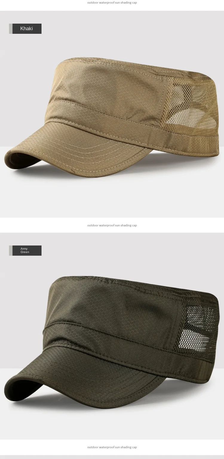Atmungsaktive Mesh-Kappen für Männer und Frauen, Kadettenmütze, Flacher Schirm für Große Köpfe Schnell Trocknende Mütze Übergröße 56-59cm, 60-65cm – Detail 16