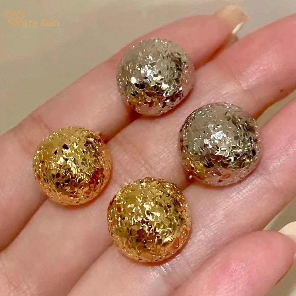 

Wong Rain 18K Gold Plated 925 Sterling Silver Personality Vintage Ear Studs Earrings for Women Fine Jewelry Anniversary Gifts