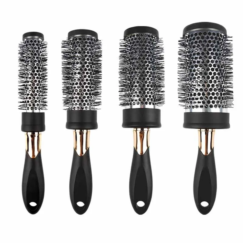 Cepillo de pelo de barril redondo de iones de cerámica Nano térmica para secado por soplado, estilismo de cabello rizado, salón profesional voluminoso