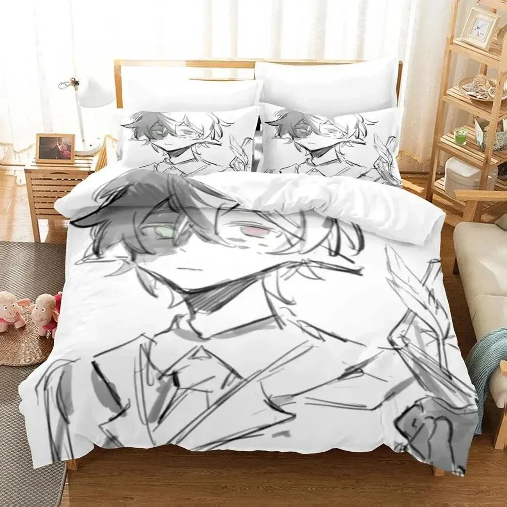 

Ranboo Bedding Set Single Twin Full Queen King Size Bed Set Aldult Kid Bedroom Duvet cover Sets 3D Print Cartoon bed sheet set