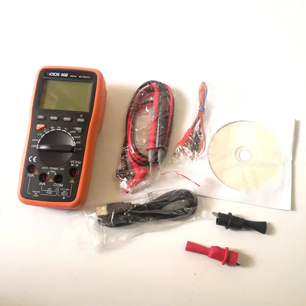 VICTOR VC86B USB Interface Auto Range Multifunctional Digital Multimeter Voltage Tester Current Capacitance Test