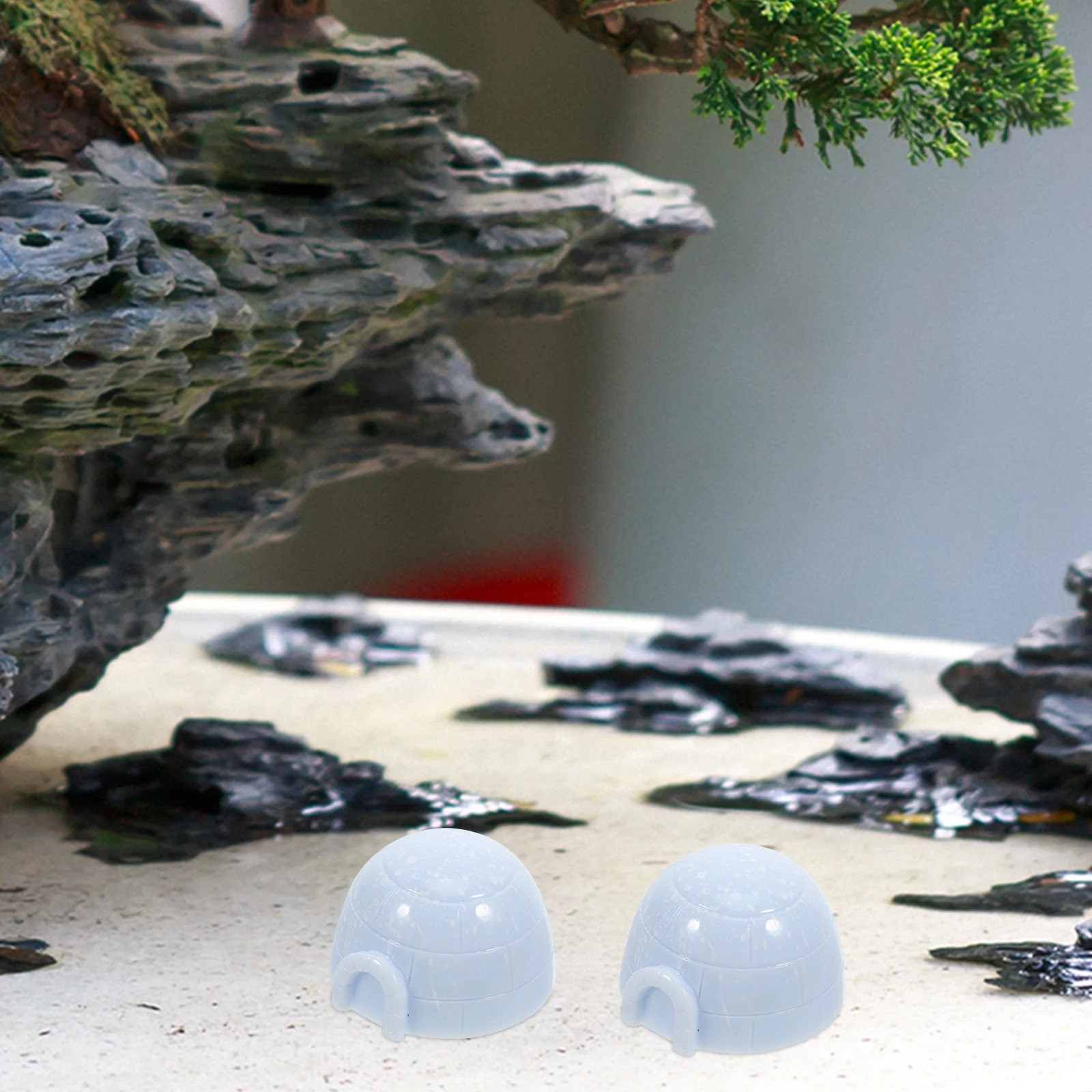 

4 Pcs Igloo Statue Ice House Figures Cartoon Figurines Small Decorative Artificial Ornament Decorations for The Home