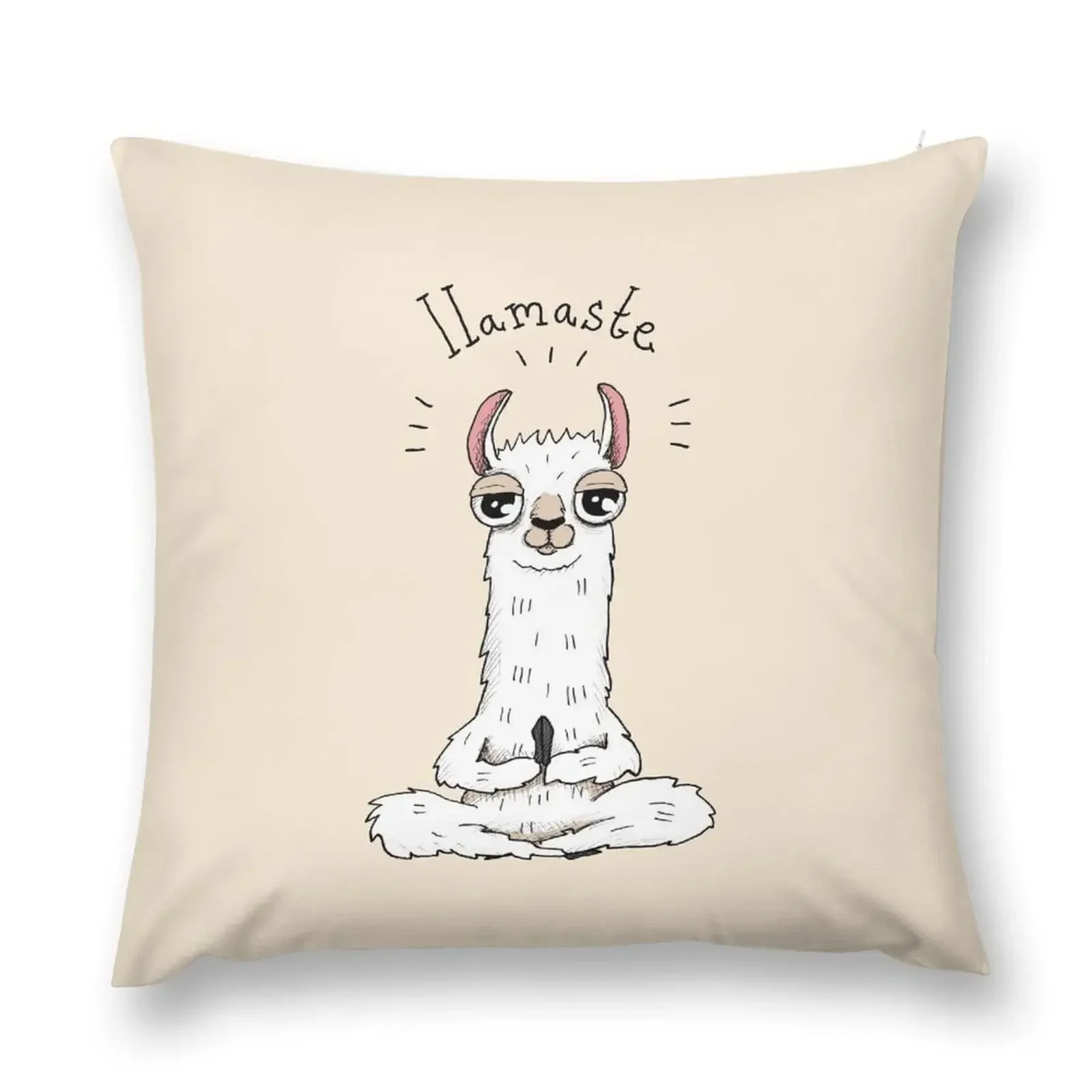 

Llama yoga pose with llamaste Throw Pillow Plaid Sofa pillow cover christmas pillow