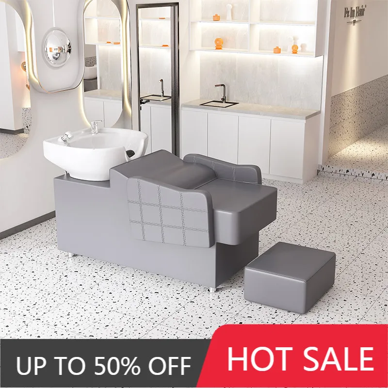 Nordic Personalized Head Spa Simple Thai Aesthetic Salon Hair Shop Shampoo Bed Vintage Trendy Commercial Furniture Sillas