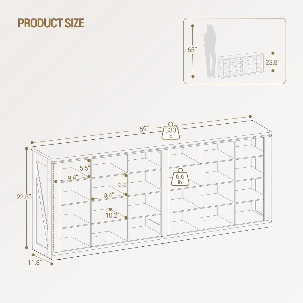 Hzuaneri Shoe Storage Bench, Wooden Entryway Shoe Benches with Cubby