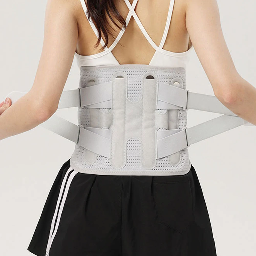 

Дышащий бандаж для мужчин от боли в пояснице с 4 металлическими опорами, для ишиаса, грыжи межпозвоночного диска, сколиоза и других облегчения боли