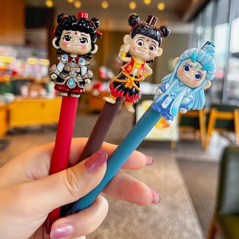 

20 шт., милые канцелярские принадлежности Nezha, гелевые ручки, канцелярские принадлежности в стиле аниме, ручки для письма, школьные канцелярские принадлежности, милые офисные аксессуары