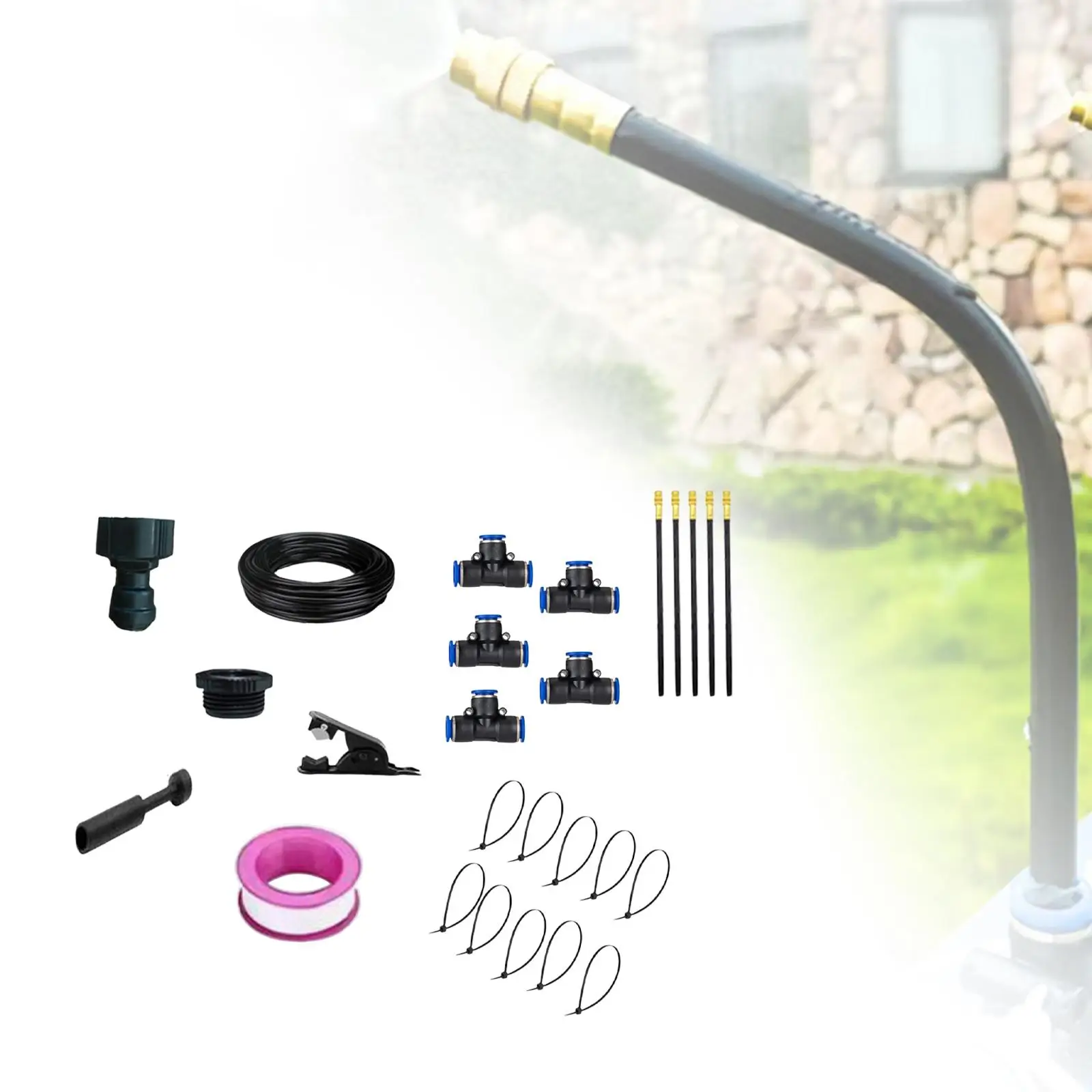 Automatic Irrigation Set, Misting System, T-greenhouse, 360° Adjustable