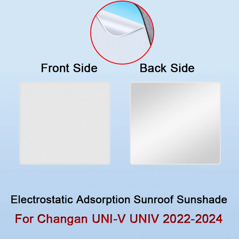 

For Changan UNI-V UNIV 2022 2023 2024 Electrostatic Adsorption Car Roof Sunshade Skylight Blind Shading Windshield Sunroof Cover