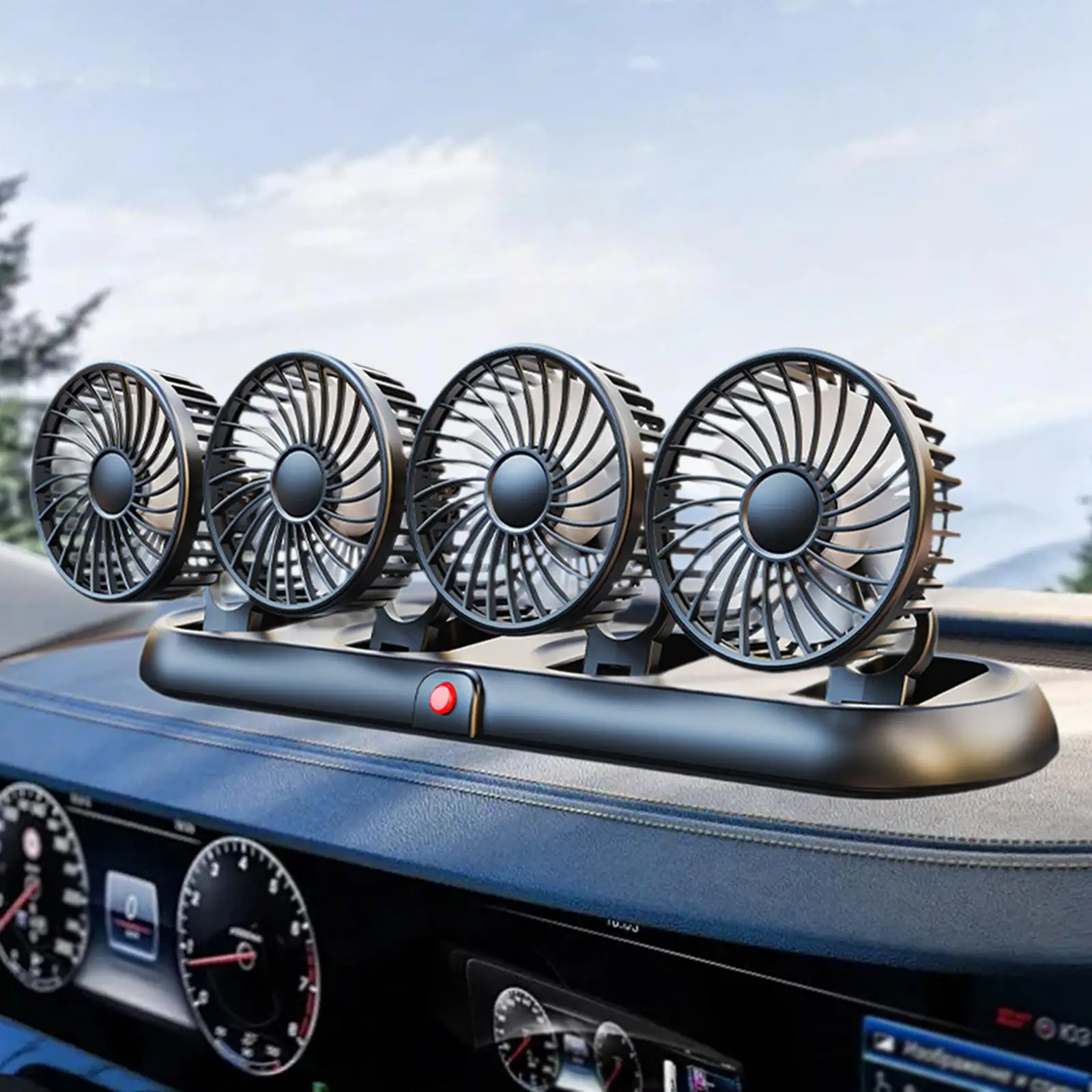 

Автомобильный охлаждающий вентилятор с 4 головками, 5 В, USB, 3 скорости, портативный автомобильный циркулятор воздуха, складной для домашнего офиса, многофункциональный