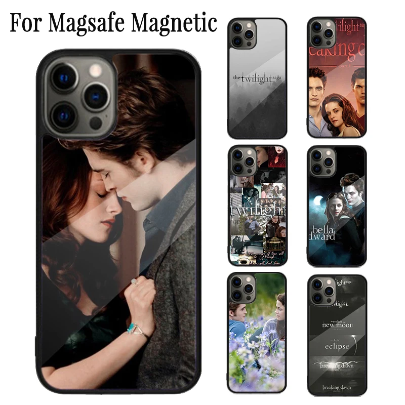 Film Twilight Magnetic Phone Case Coque For iPhone 16 15 14 Plus 13 12 Mini 11 Pro Max Magsafe Wireless Charging Cover