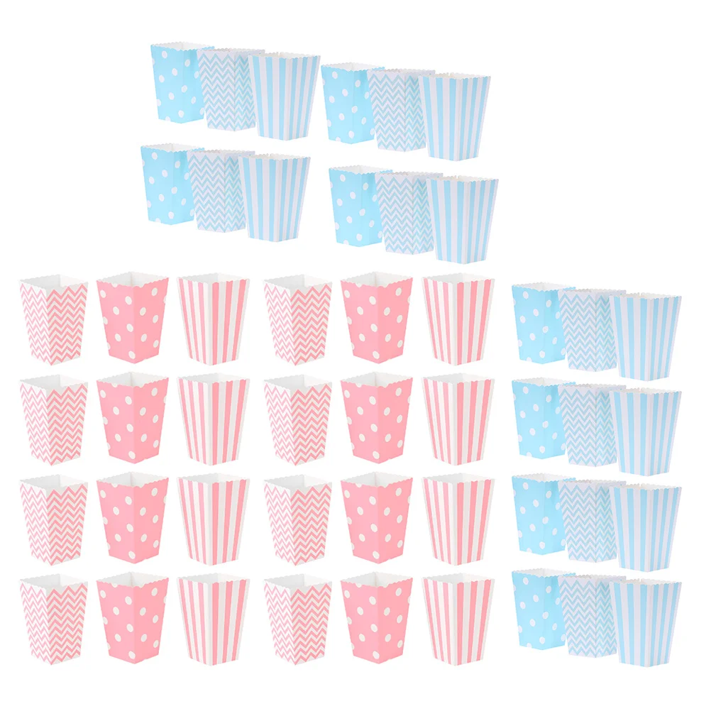 48 Pcs Popcorn Box French Fry Cups Cardboard Candy Container Party Containers for Food Bridal Shower Boxes Snack