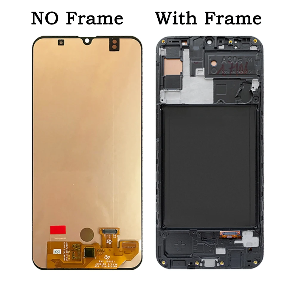 6.4\'\' AMOLED For Samsung Galaxy A30s A307 LCD Display with Frame Touch Screen Digitizer Assembly For Samsung A307F A307FN A307G