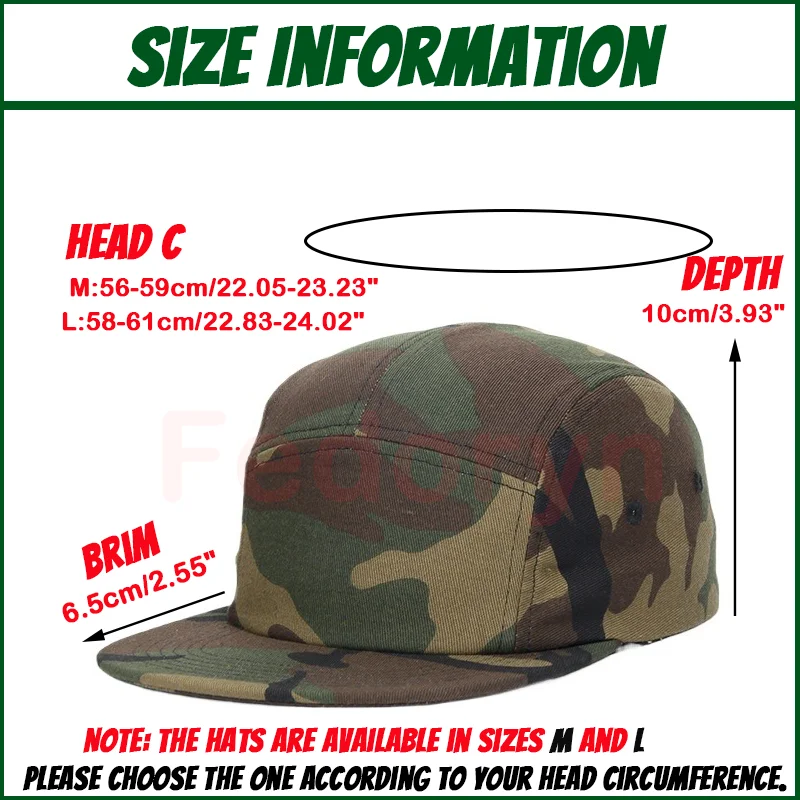 Fedoryn Custom Embroidery Flying Cap Cotton 5-panel Camping Hat Flat Brim Baseball Cap Design Print Skateboard Cap Wholesale