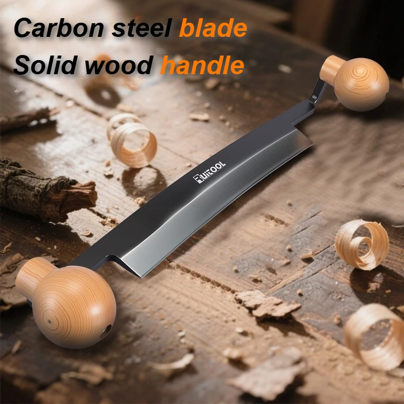 8 Inch Woodworking Planer Double Handle Manual Scraper Multifunctional Portable Straight Planer Knife Carbon Steel Planing Tool