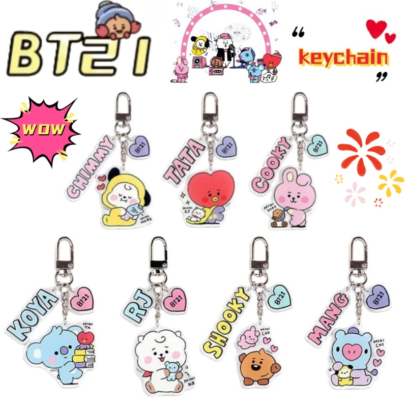 

BT21 Koya Shooky Tata Chimmy personality creative acrylic keychain couple backpack decoration pendant holiday gift wholesale