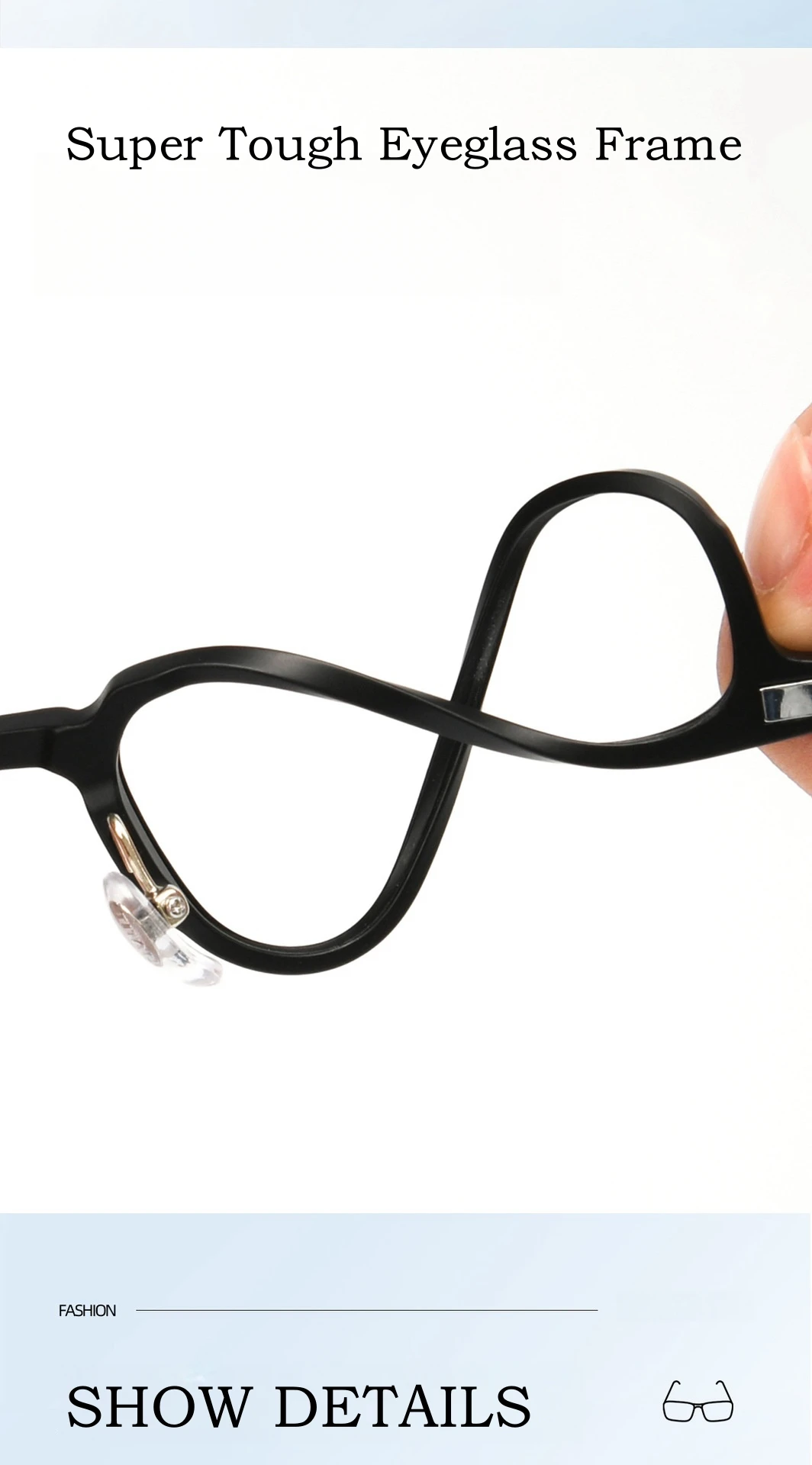 YIMARUILI Ultraleichte polarisierte magnetische Clip-On-Brille für Männer und Frauen, TR90, optische Brillengestelle aus reinem Titan – Detail 6