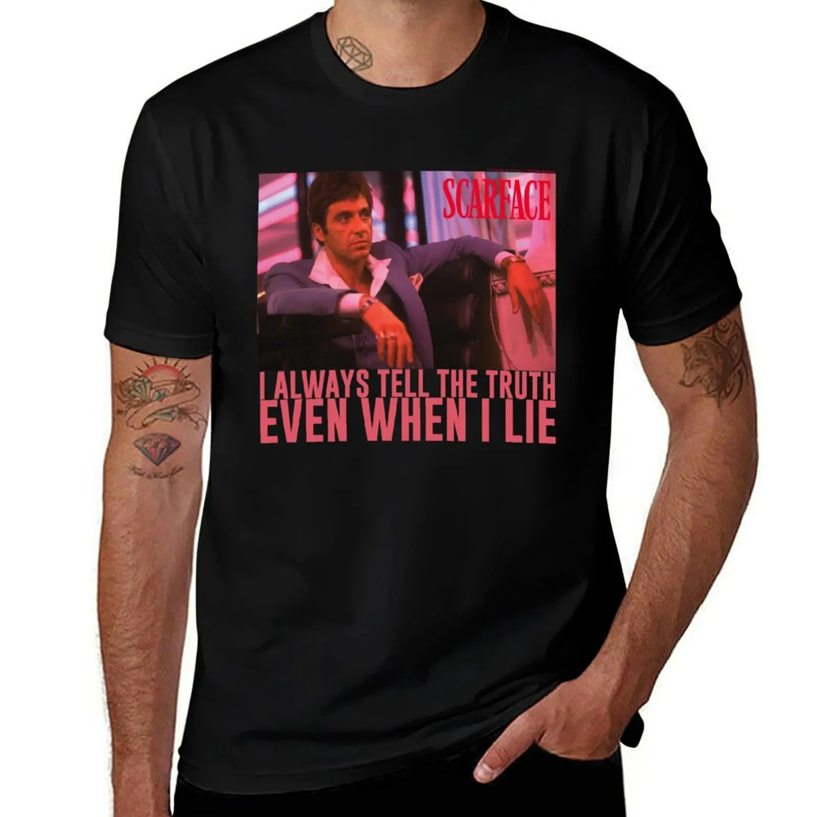 

Scarface I Always Tell The Truth Even When I Lie Poster T-Shirt t shirts cotton 100% t shirts for man cotton funny T-Shirt