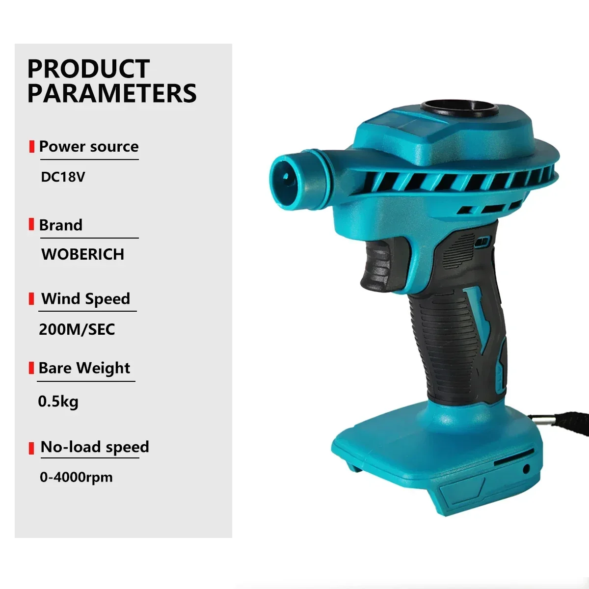 WOBERICH Cordless Air Duster Blower Electric Compressed Canned Air Spray Computer Keyboard Cleaning(Only body)For Makita 18V