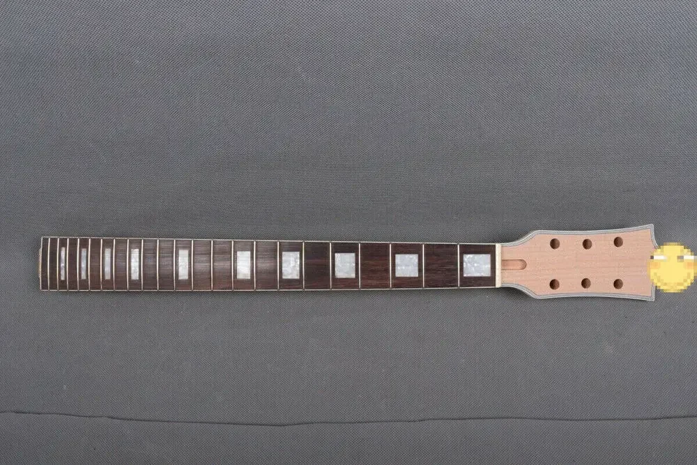 

Yinfente Unfinished Guitar Neck 22 Fret 24.75 Inch Rosewood Fretboard Binding Head Set in Style Block Inlay High Quality