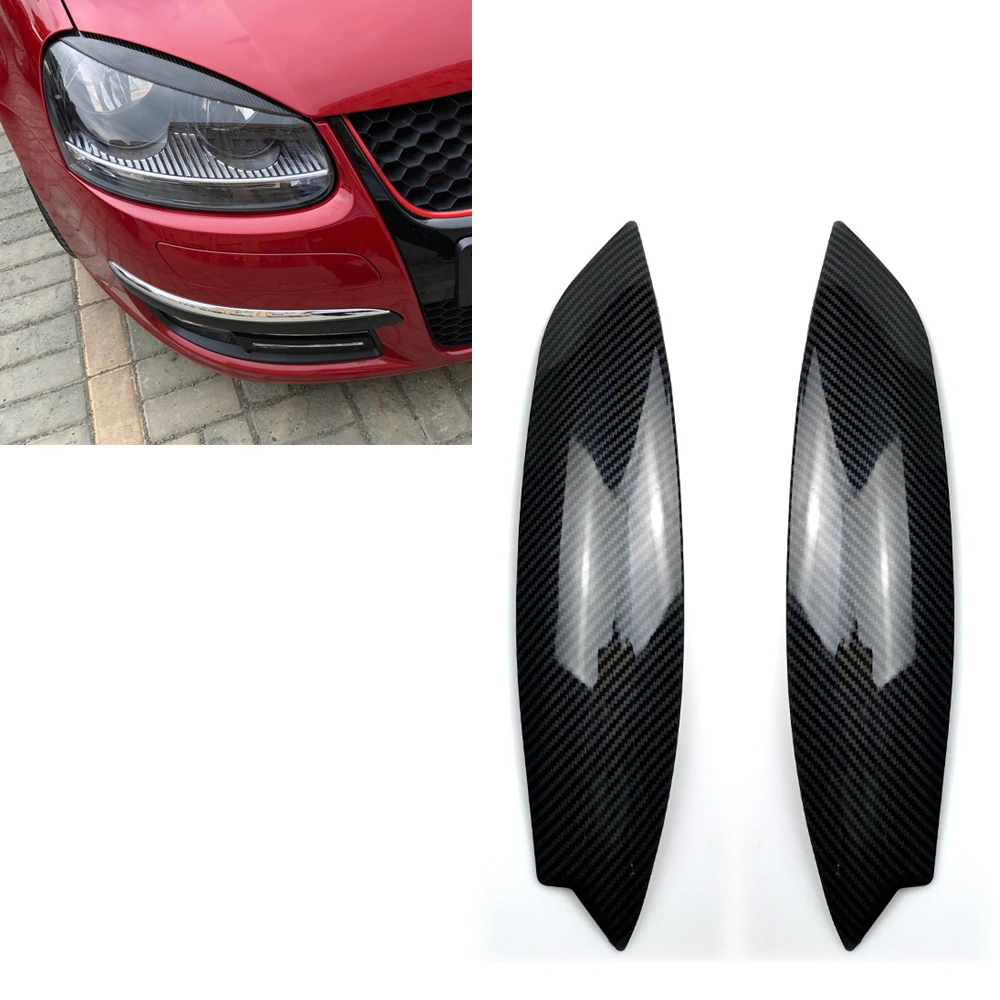 For Volkswagen VW Golf 5 MK5 GTI R R32 Jetta 2005-2007 Headlamp Eyebrow Trim Front Head Lamp Light Cover Brow Headlight Eyelid