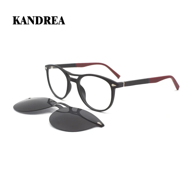 

KANDREA Vintage Glasses Frame Women Men Polarized Sunglasses Clip On Brand Designer Myopia Prescription Retro Eyeglasses F3014