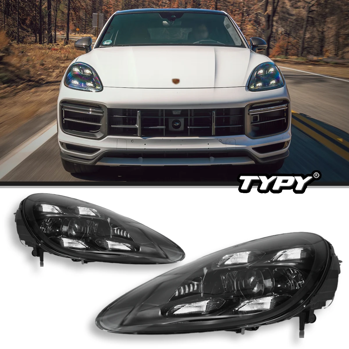 車のライト LED ヘッドランプポルシェカイエン 958.1 958.2 2011-2018 