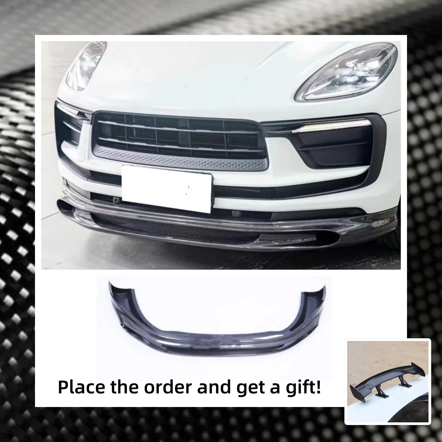 

Carbon fiber Front shovel For Porsche Macan 2023 modified New Style Front lip Car accessories