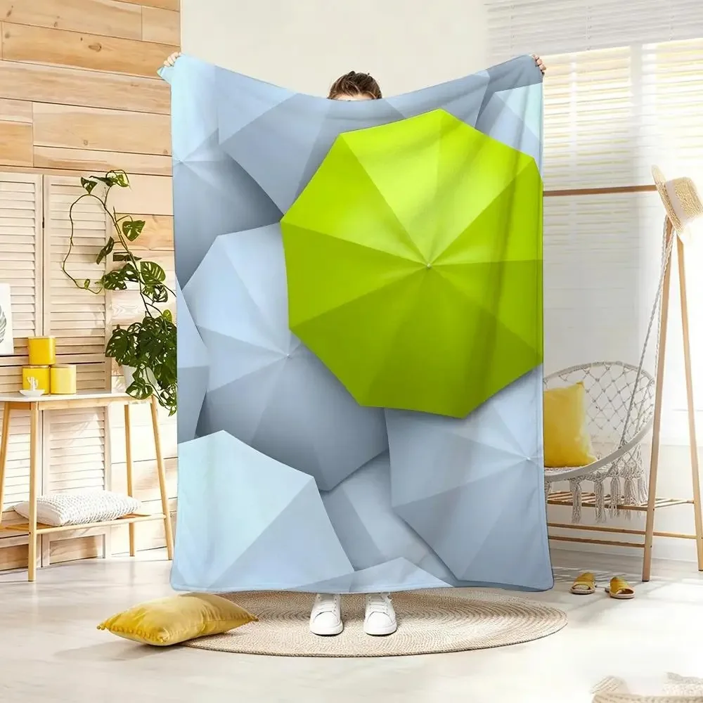 Minimalist Geometric Art Parasol Throw Lightweight  Flannel Blanket Soft Skin-friendly for Summer Cooling