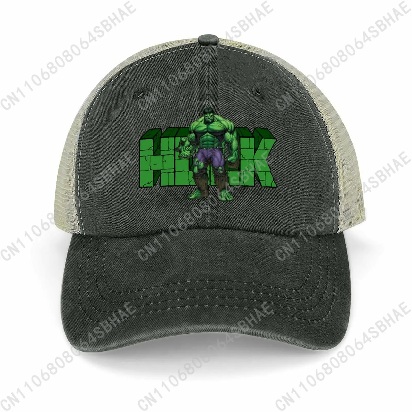 

Marvel The Incredible Hulk Mesh Cowboy Hat Hollow Ventilated Summer Cap Men Women Sun Hat Adjustable Strap Custom Cosplay