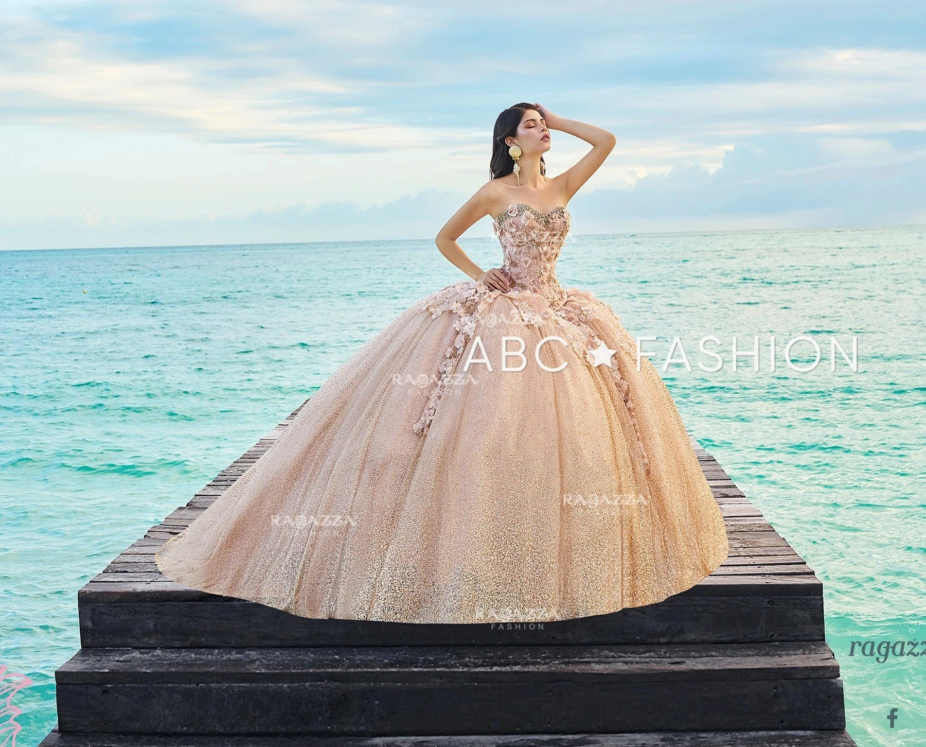 Sparkle quinceanera vestidos de baile querida lantejoulas flores frisado mexicano doce 16 vestidos 15 anos