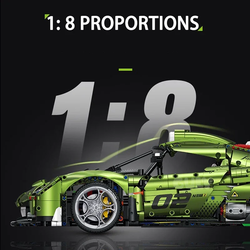 MOC Supercar KenSaige Schaal 1:8 Bouwstenen High-tech Technische Bakstenen Auto Bureau Decoratie Montage Set Kinderspeelgoed Gift