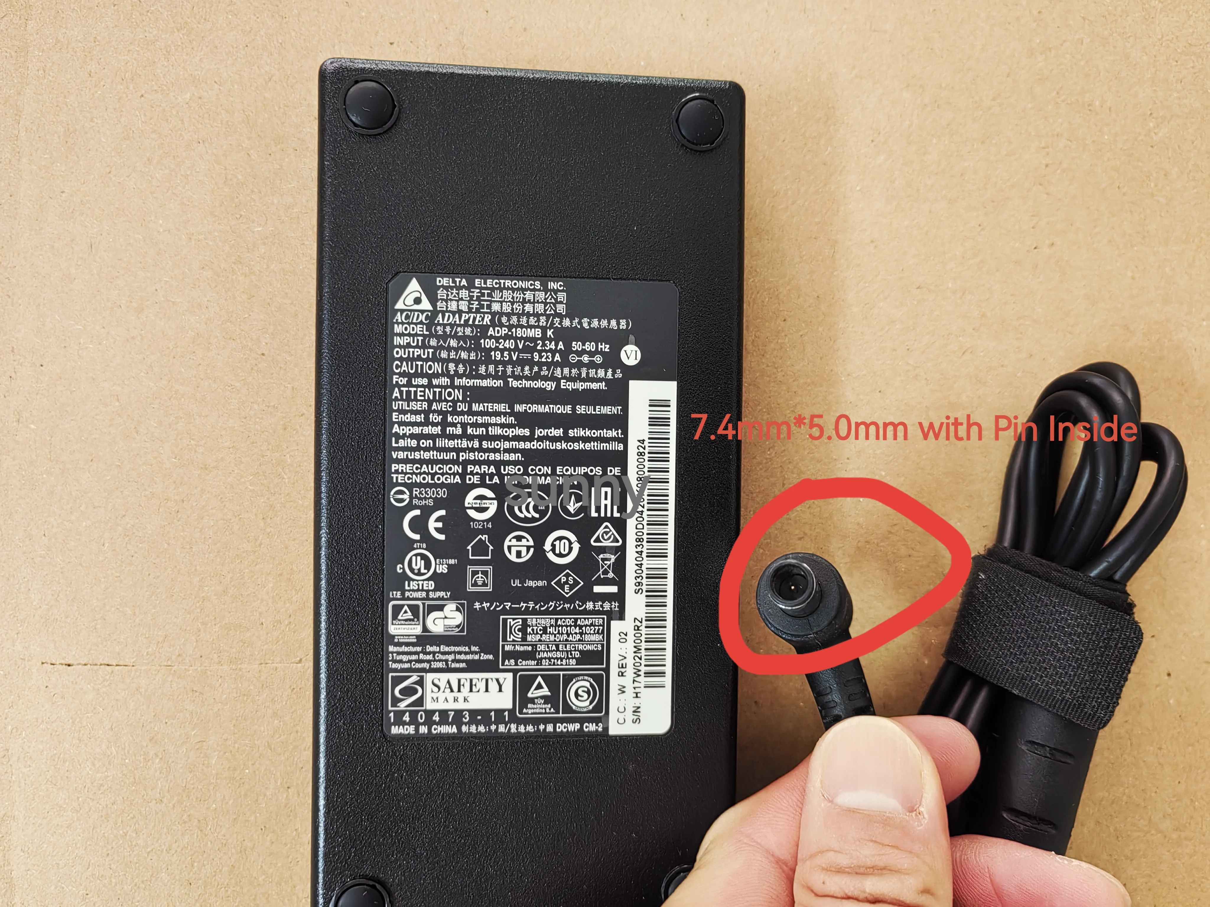 

NEW OEM Delta 19.5V 9.23A ADP-180MB K For MSI GL65 LEOPARD 10SDK Gaming Laptop Original 7.4mm*5.0mm Pin 180W AC Adapter