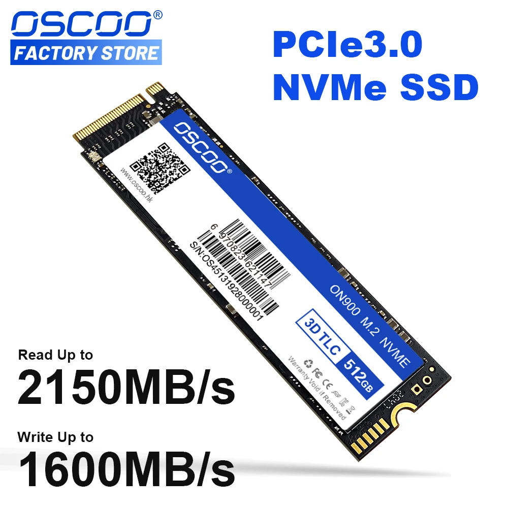 OSCOO SSD M2 NVME 512GB 256GB 1TB Ssd M.2 2280 PCIe 3.0 SSD Nmve M2 Hard Drive Disk Internal Solid State Drive for Laptop