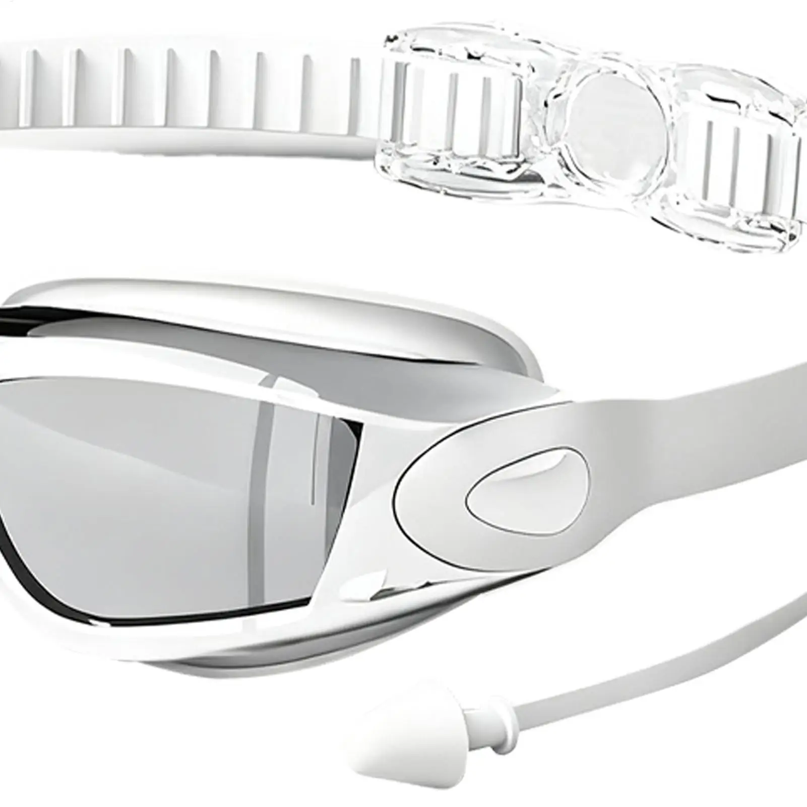 

Очки для плавания для взрослых, противотуманные очки для воды с зажимом для носа, регулируемый ремешок, герметичные очки для бассейна для женщин, мужчин, начинающих