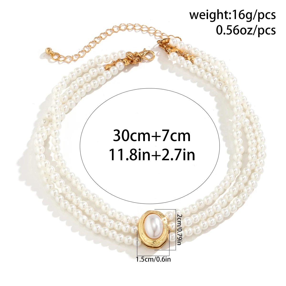 PuRui Elegant Imitation Pearl Necklace Multi-layer Handmade Strand Beads Natural Stone Choker Women Jewelry Neck Chain Party New