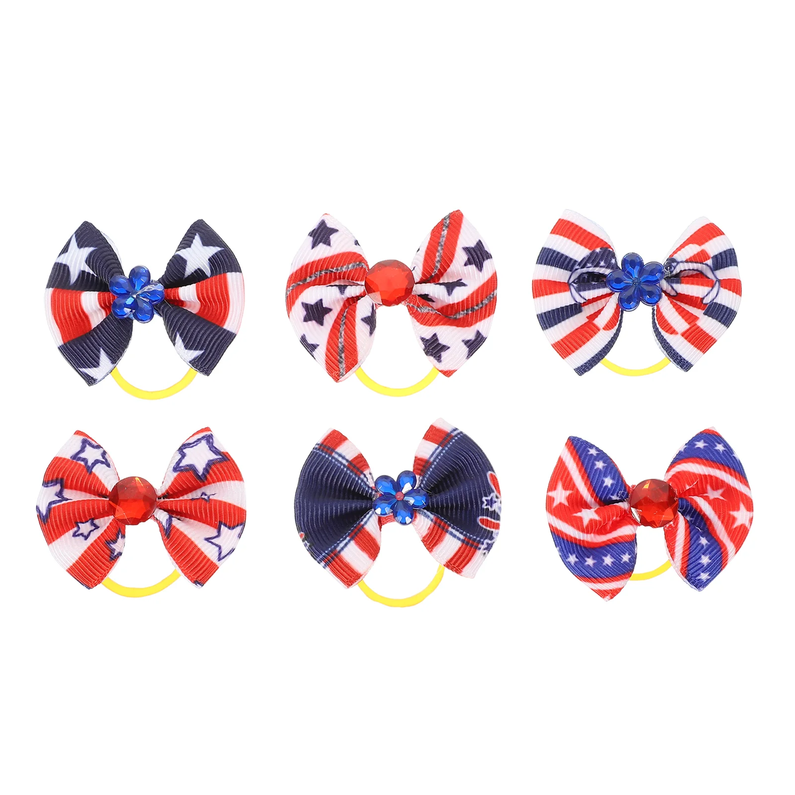 6 Pcs Pet Head Flower Bows for Dogs Puppy Decorative Hair Ribbons Indoor Decorate Party