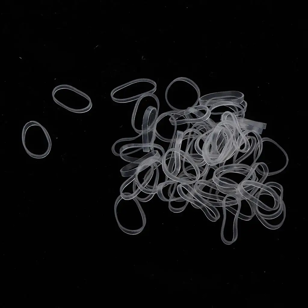 

100 шт., прозрачный хвост, эластичная резинка, петля, резинки для волос, веревки, коса для волос, укладка волос