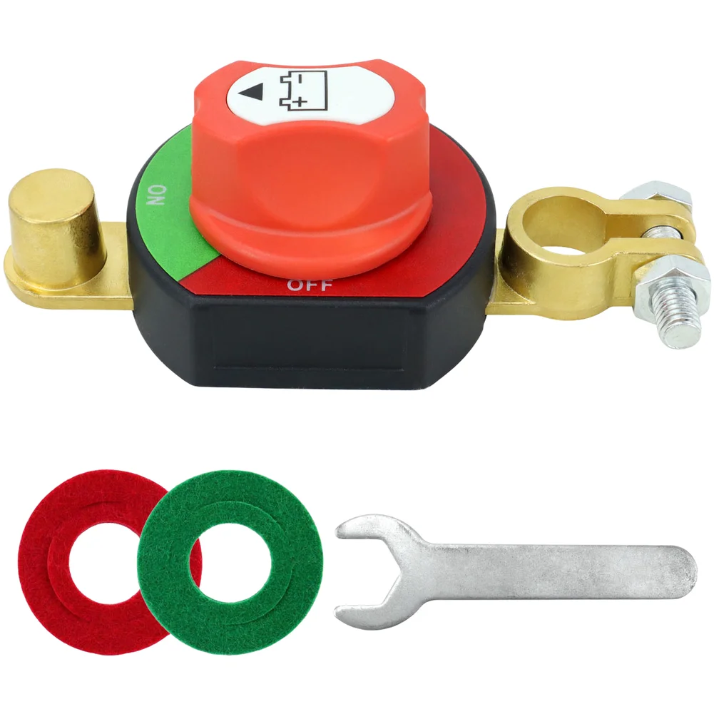 Battery Disconnect Switch Kit for Cars RVs Marine Boats with 275A Continuous Current and 3/8 inch Terminal Fit