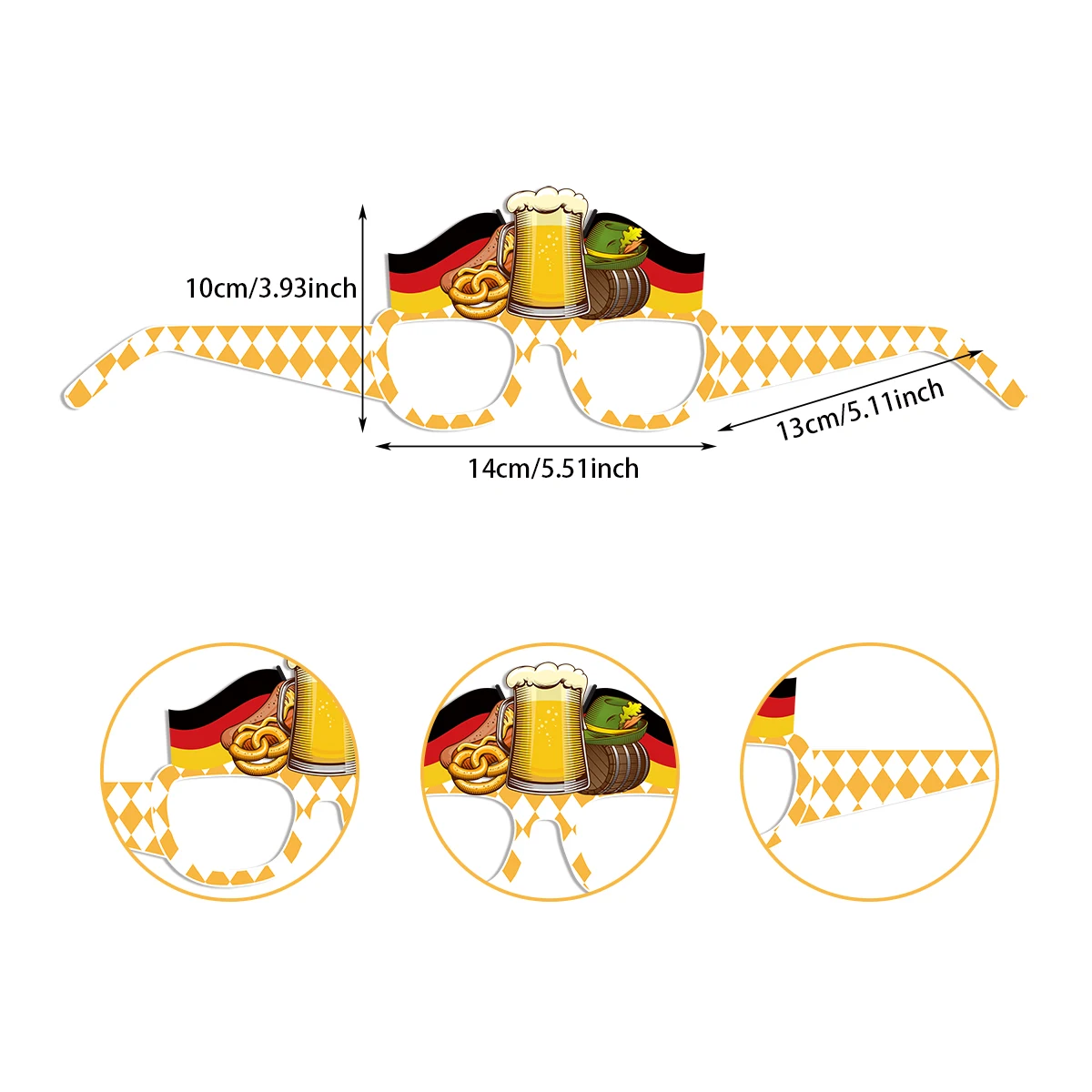 6/12pcs Oktoberfest Party Paper Glasses Funny Photo Booth Props Beer Festival October Festival Party Decorations Favors Supplies