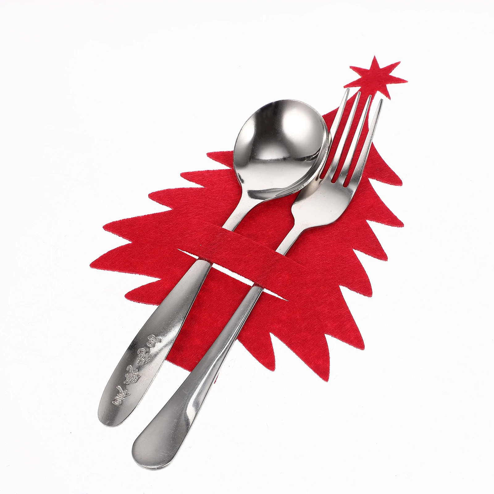 

8 Pcs Cutlery Holder Bag Set Christmas Dining Table Decor for Party Utensil Felt Cloth Decorations