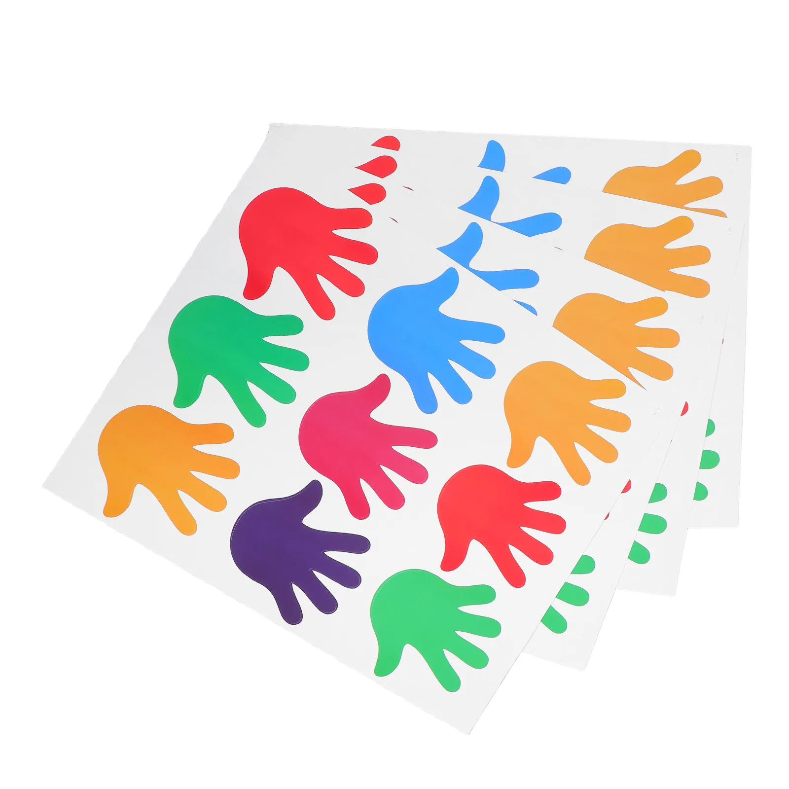 45Pcs Self Adhesive Floor Stickers Hand Print Pattern Waterproof Removable Decorative Decals for Classroom Shower Bathroom