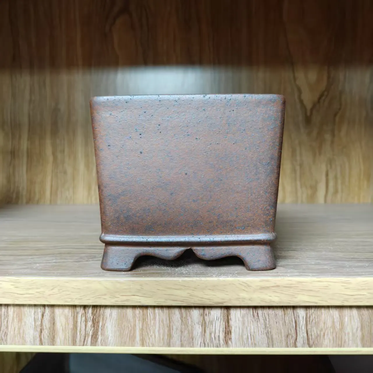 

Square Luxury Gold Color High Quality Unglzed Gold Clay Bonsai Pot