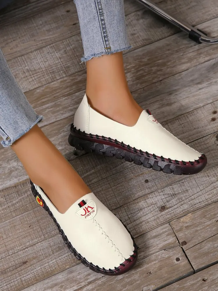 Mother Comfortable Leather Summer Shoes Women Black Flats Soft Bottom Oxford Shoes Female Flats Leisure Loafers Moccasins Woman