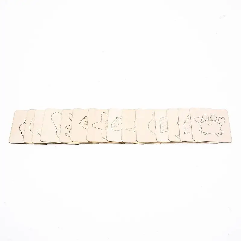 60pcs Montessori Kids Painting Toys Toddler Doodle Educational Toys Wooden DIY Painting Stencils Jigsaw Puzzle Educational Toy