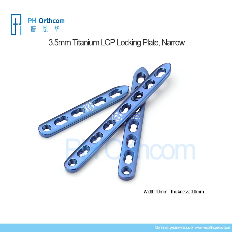 

3.5mm LCP (Locking Compression Plate) Narrow Titanium Alloy Plates for Orthopedic Veteriaria Use, Vet Clinic Orthopaedic